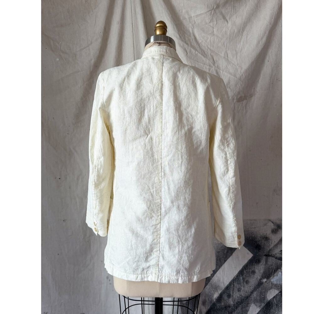 Forte forte Linen Confetti Speckled Cream Blazer Jacket Cream Neon Yellow Green - Picture 12 of 13